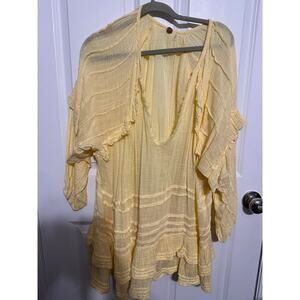 Free People FP One Tamasi Tunic Convertible V Neck Oversized Ruffle Dress M